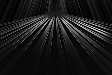 Black background with symmetrical lines and metallic strips
