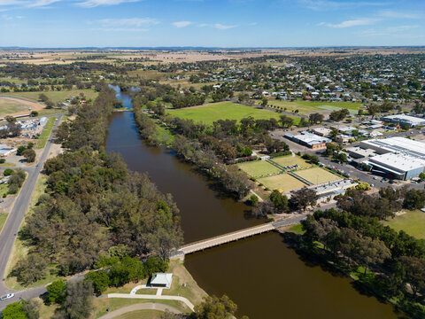 Aerial view of Forbes in regional New South Wales