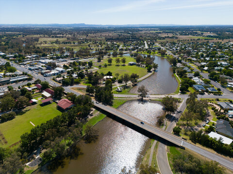 Aerial view of Forbes in regional New South Wales