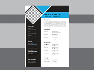 Modern resume  & cv design template.