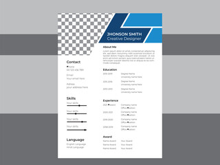 Modern resume  & cv design template.