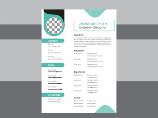 Modern resume  & cv design template.