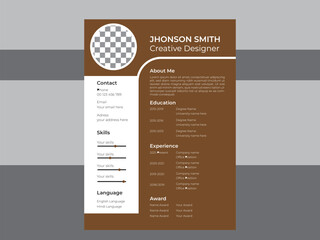 Modern resume  & cv design template.