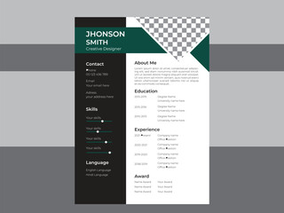 Modern resume  & cv design template.