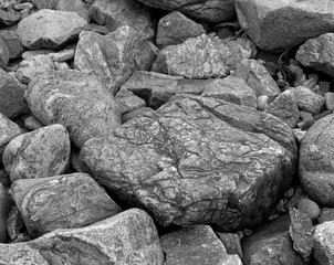 Details of granite rocks on the Shore - Nigg Bay - Aberdeen city - Scotland - UK