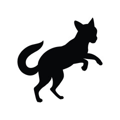 silhouette of a margay on white