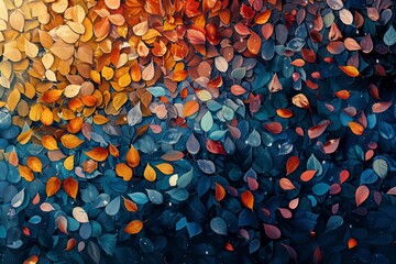 An autumm color leaves textured background 