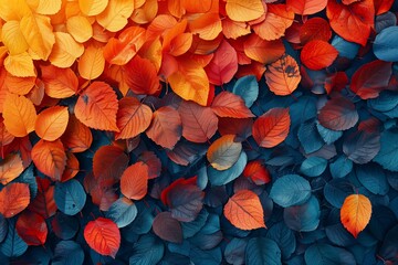 An autumm color leaves textured background 