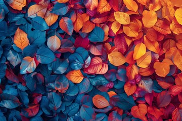 An autumm color leaves textured background 