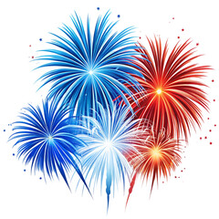 red and blue fireworks 4th of july