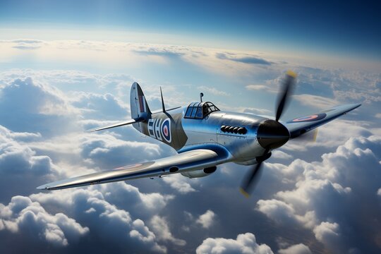 WW2 airplane in middle flight