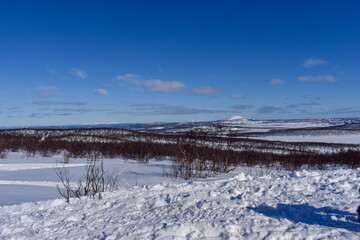 Winter landscape in Pallas Yllastunturi National Park, Lapland