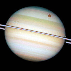 Planet Saturn. Digital enhancement of an image by NASA