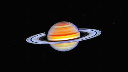 Planet Saturn. Digital enhancement of an image by NASA