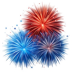 red and blue fireworks 4th of july