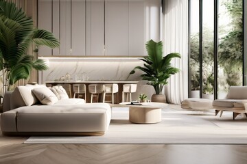 White flat-lay interior design, featuring a minimalist aesthetic