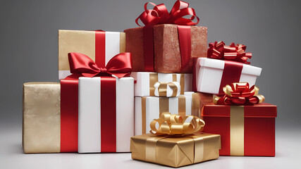 Fototapeta premium Transparent realistic balloons and golden confetti isolated on transparent background.