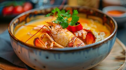Dishes of Iceland: Lobster meat soup. 