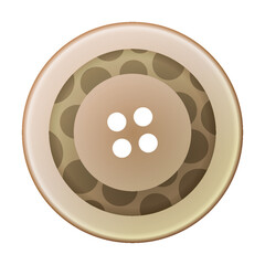 Sewing button icon, isolated on white. Circular button for clothes, art or crafts. Fashion and needlework. Vector isolated illustration