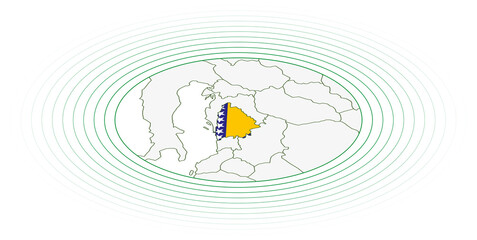 Bosnia and Herzegovina oval map.