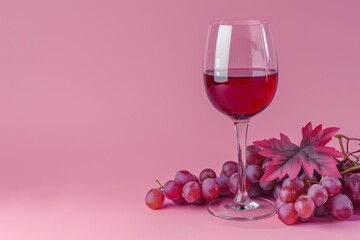 Glass of Wine Beside Bunch of Grapes