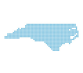 Fototapeta na wymiar Map of North Carolina state from dots