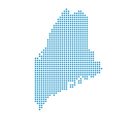 Map of Maine state from dots