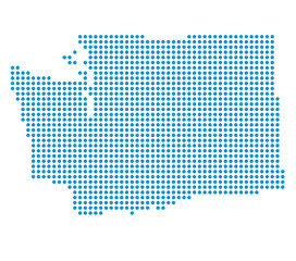 Fototapeta na wymiar Map of Washington state from dots
