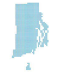 Map of Rhode Island state from dots