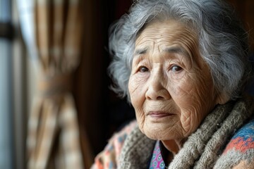 Portrait of a senior woman in nursing home