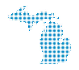 Fototapeta na wymiar Map of Michigan state from dots
