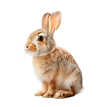A cute rabbit. Isolated on transparent background.