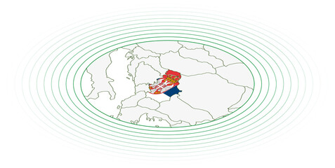 Obraz premium Serbia oval map.