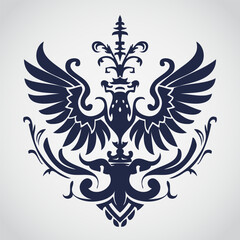 coat of arms beautiful elegant winged heraldic ornamental logo