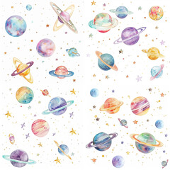 pattern with planets and stars