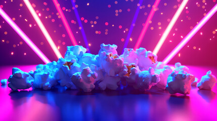 Popcorn Explosion with Bright Colors