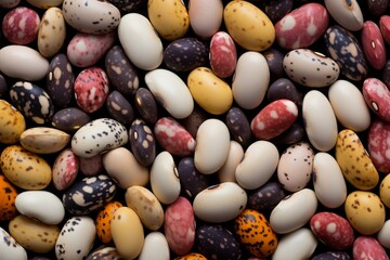 Patterned Spotted beans colorful pile. Cook vegan. Generate Ai