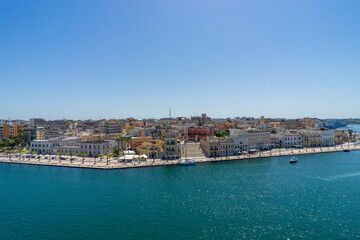 Panorama of the Italian city of Brindisi from above
