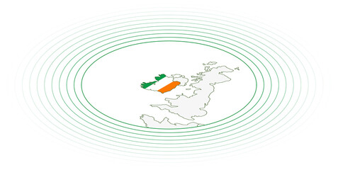 Ireland oval map.