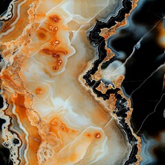 Black onyx with quartz stone slab with light light shining through the stone