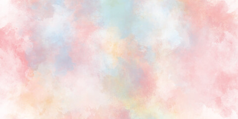  Abstract Painted Illustration. watercolor background concept,  Brush stroked painting. beautiful watercolor painting depicting a pink and blue sky. Colorful watercolor background for your design.