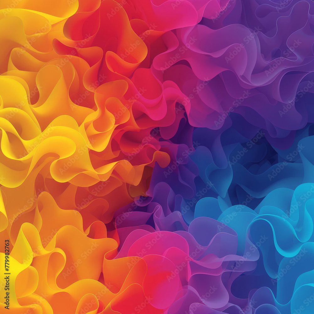 Poster A vibrant multicolored background swirls with billowing clouds of smoke, creating a dynamic and visually captivating scene