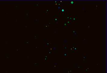 Light Multicolor, Rainbow vector background with triangles, circles, cubes.