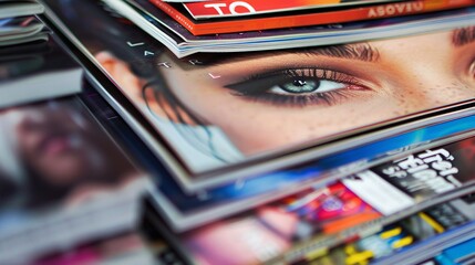 Stack of different magazines - obrazy, fototapety, plakaty