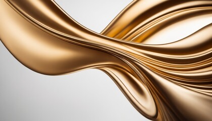 Abstract image of flowing golden curves with a smooth, metallic texture, exemplifying elegance and the fluid beauty of abstract art.