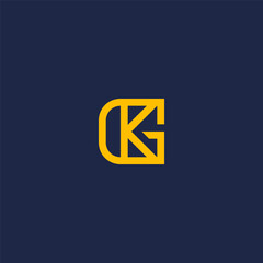 GK or KG monogram logo with yellow color.