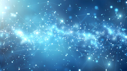 Abstract blue background with connection lines and dots