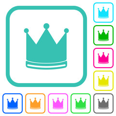 Crown vivid colored flat icons