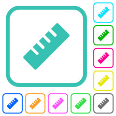 Ruler solid vivid colored flat icons