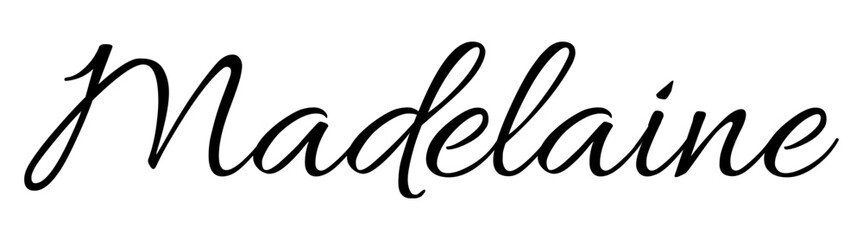 Madelaine - black color - name written - ideal for websites, presentations, greetings, banners, cards, t-shirt, sweatshirt, prints, cricut, silhouette, sublimation, tag - obrazy, fototapety, plakaty